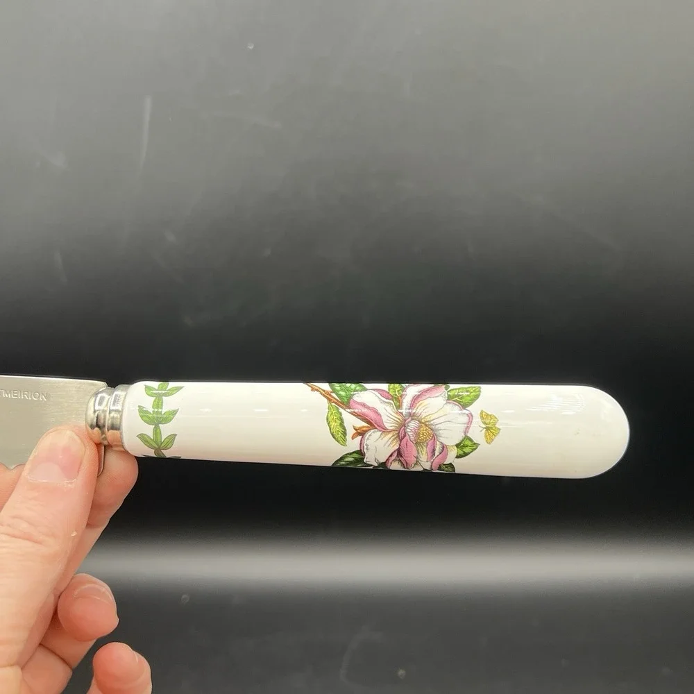 Portmeirion‎ Botanic garden Serrated Bread Knife Floral Design Porcelain Handle